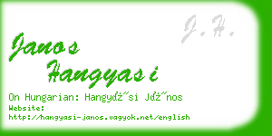 janos hangyasi business card